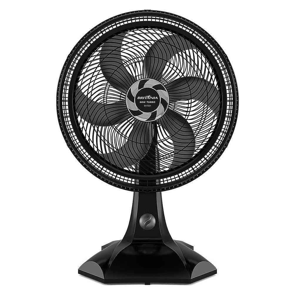 Ventilador 2 em 1 britânia 60w 30cm 6 pás 3 velocidades preto 110v