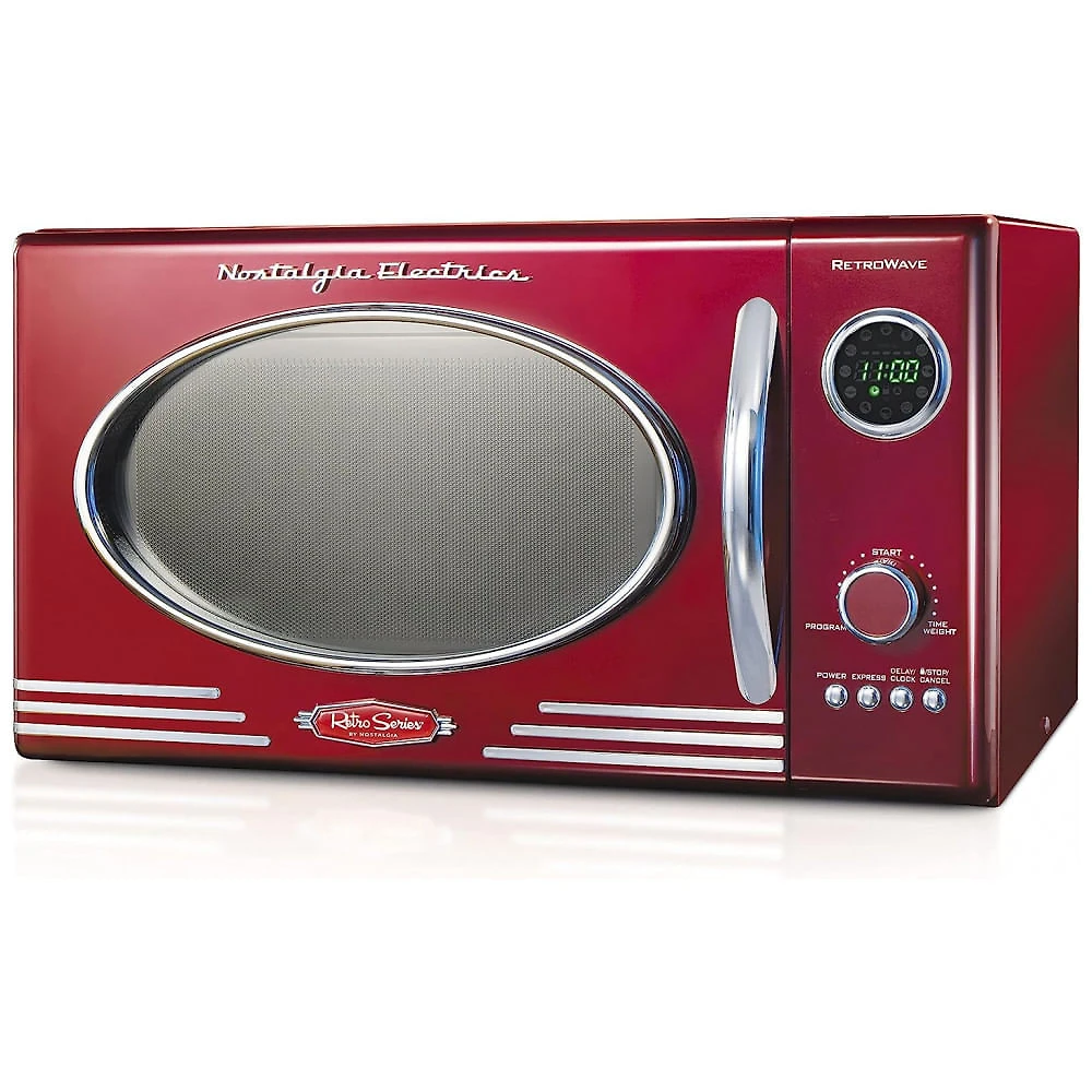 Micro ondas de Bancada 25 Litros Multifuncional, 800W, 110v, NOSTALGIA Retro, Vermelho