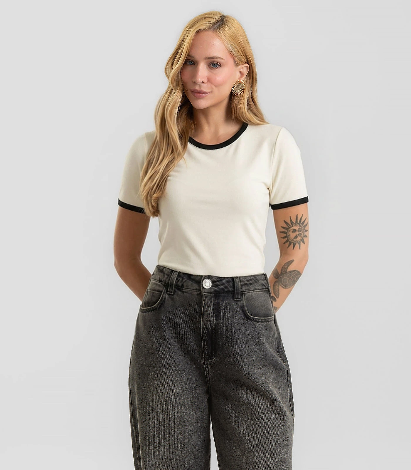 Blusa Feminina Em Ribana Canelada Dianna Bege
