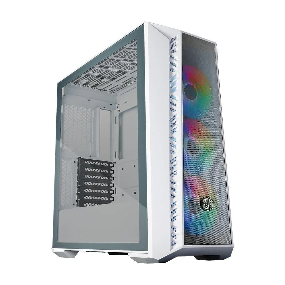 Gabinete Masterbox 520 Mesh Vidro Temperado 3 Fans ARGB 120mm Branco Cooler Master