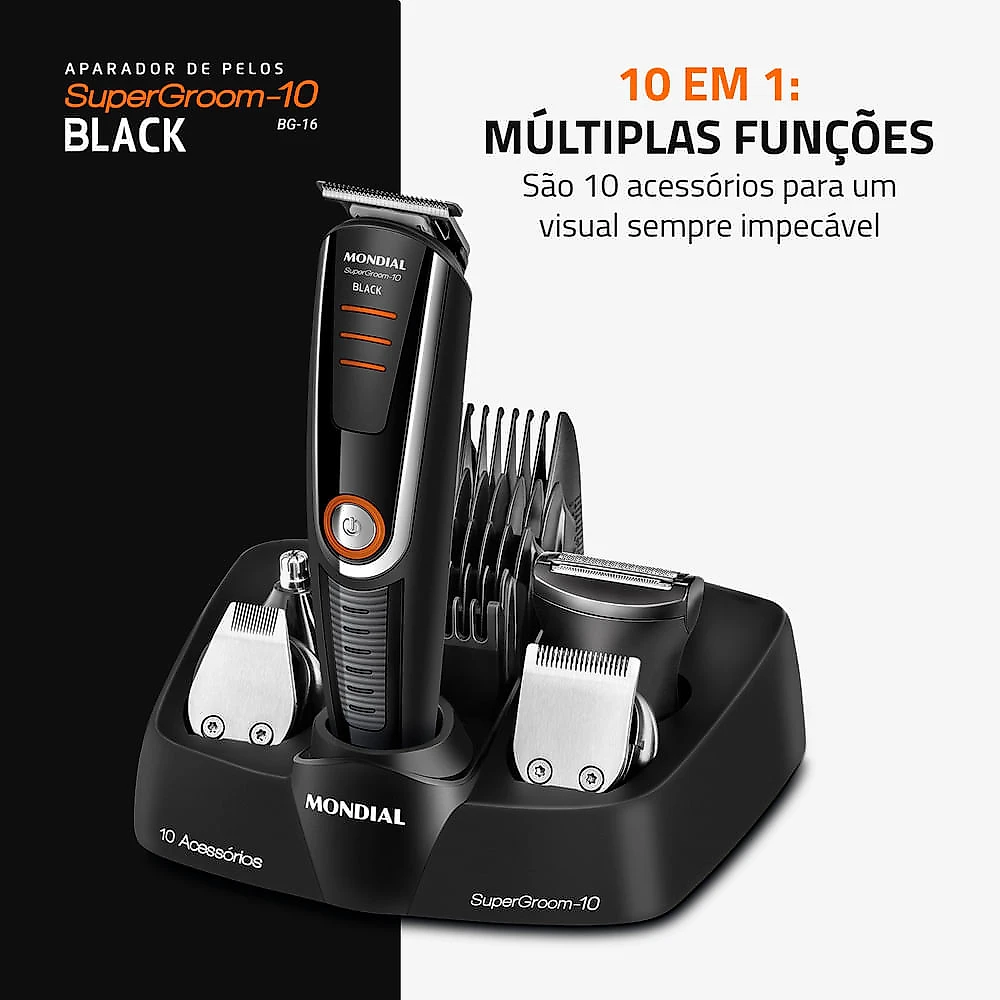 Aparador de Pelos SuperGroom Mondial BG-16 BODY GROOM BG-16 BIVOLT .