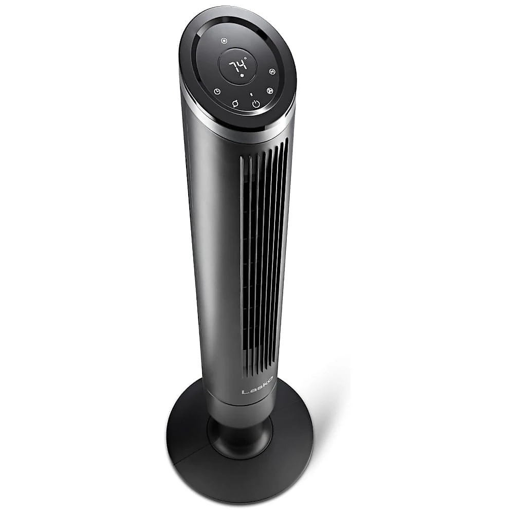 Ventilador de Torre com Controle Remoto, Distância Máxima do Ar 8 Metros, 6 Velocidades, Temporizador de 24H e Oscilação de 90°, 110V 54W, Lasko 110v