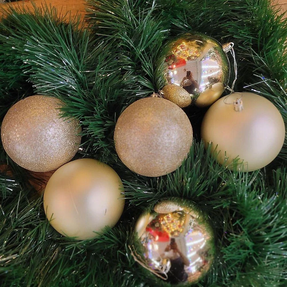 Bola de Natal Textura Mista Prime com Glitter Brilho e Fosca Cobre Master Christmas 8CM 6