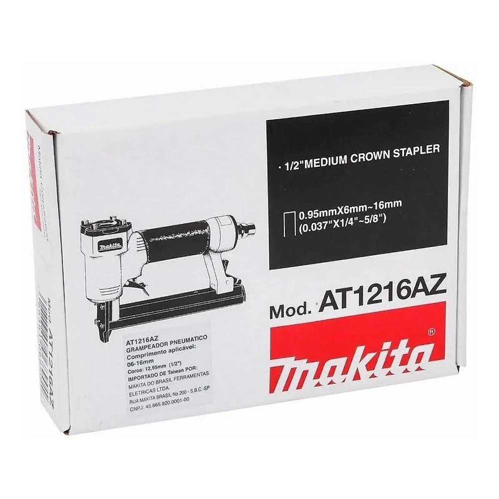 Grampeador pneumático para madeira e mdf 60 115 psi capacidade 100 grampos at1216az makita