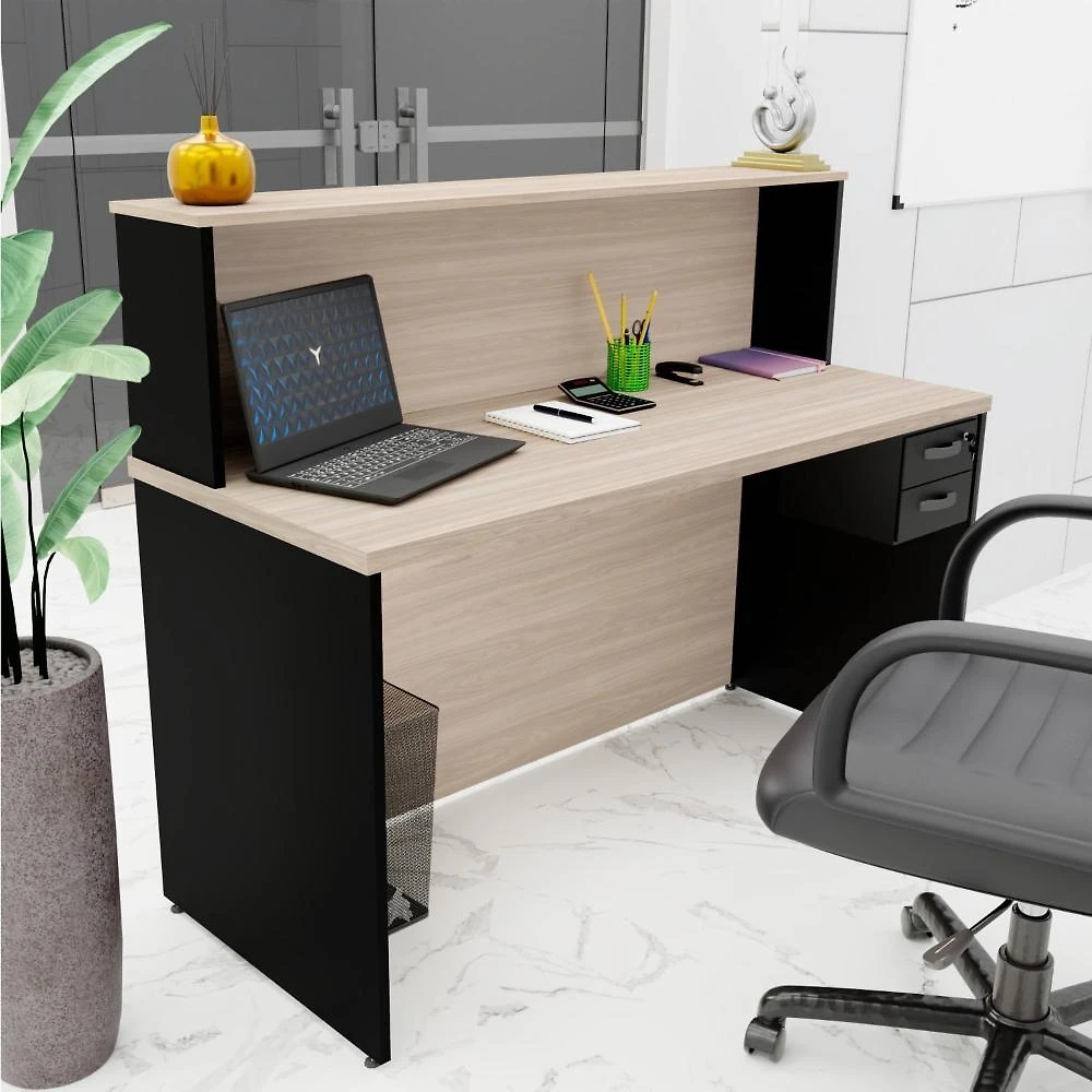 Balcão Atendimento Recepção Consultório com Gaveta 120x60cm