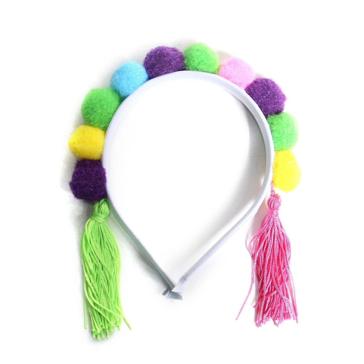 Tiara Pom Pom Colorido Adulto