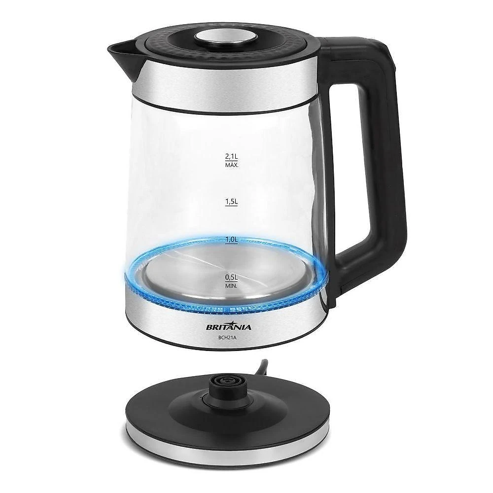Chaleira Elétrica Britânia 2,1L De Vidro Com Luz Led BCH21A 220V