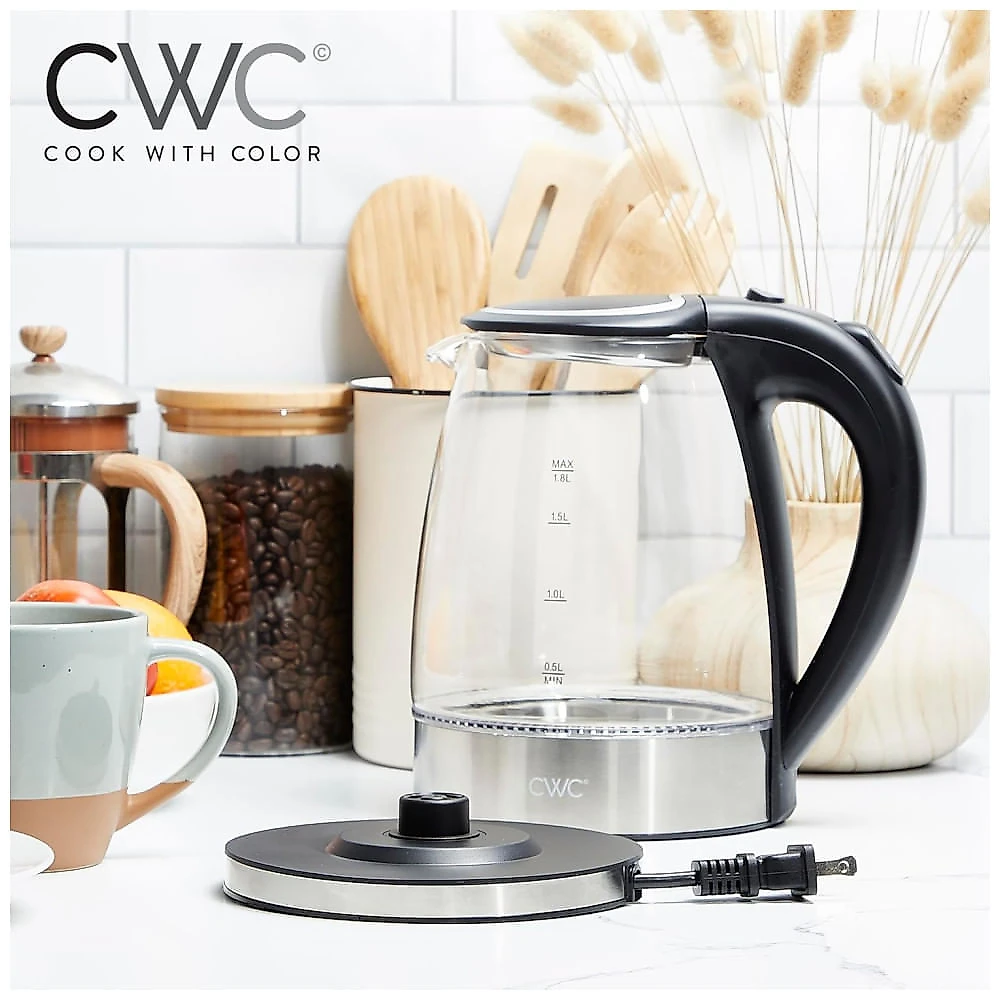 Chaleira Elétrica de Vidro 1,8L Fervura Rapida e Segura com Design Moderno e Pratico, Ideal para Cozinhar com Estilo, ... 110v