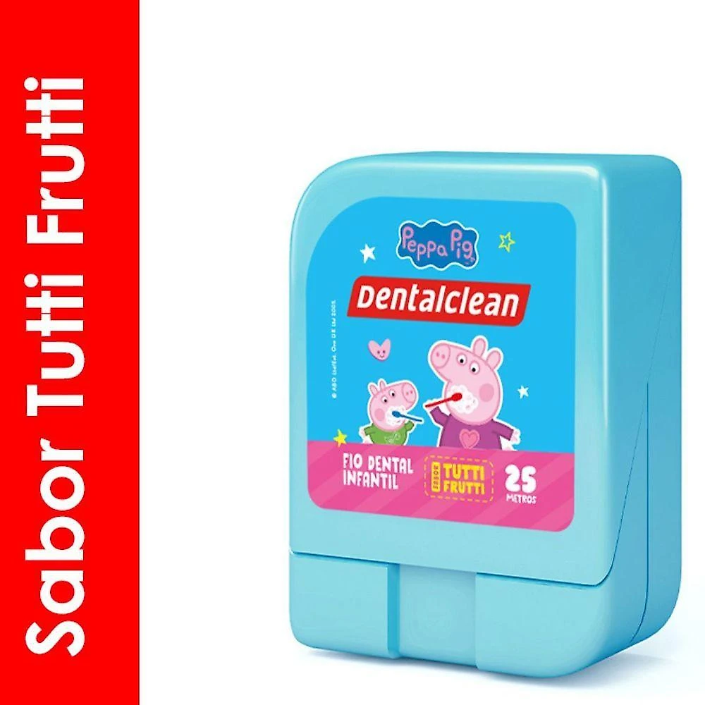3 Fio Dental Infantil - Peppa Pig - 25m - Azul - Dentalclean