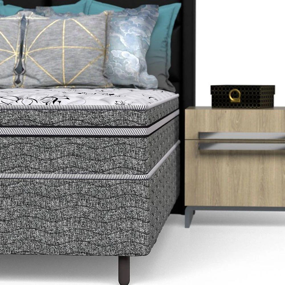 Conjunto Box Solteiro Mola Ensacada Prodormir Outback New Cinza