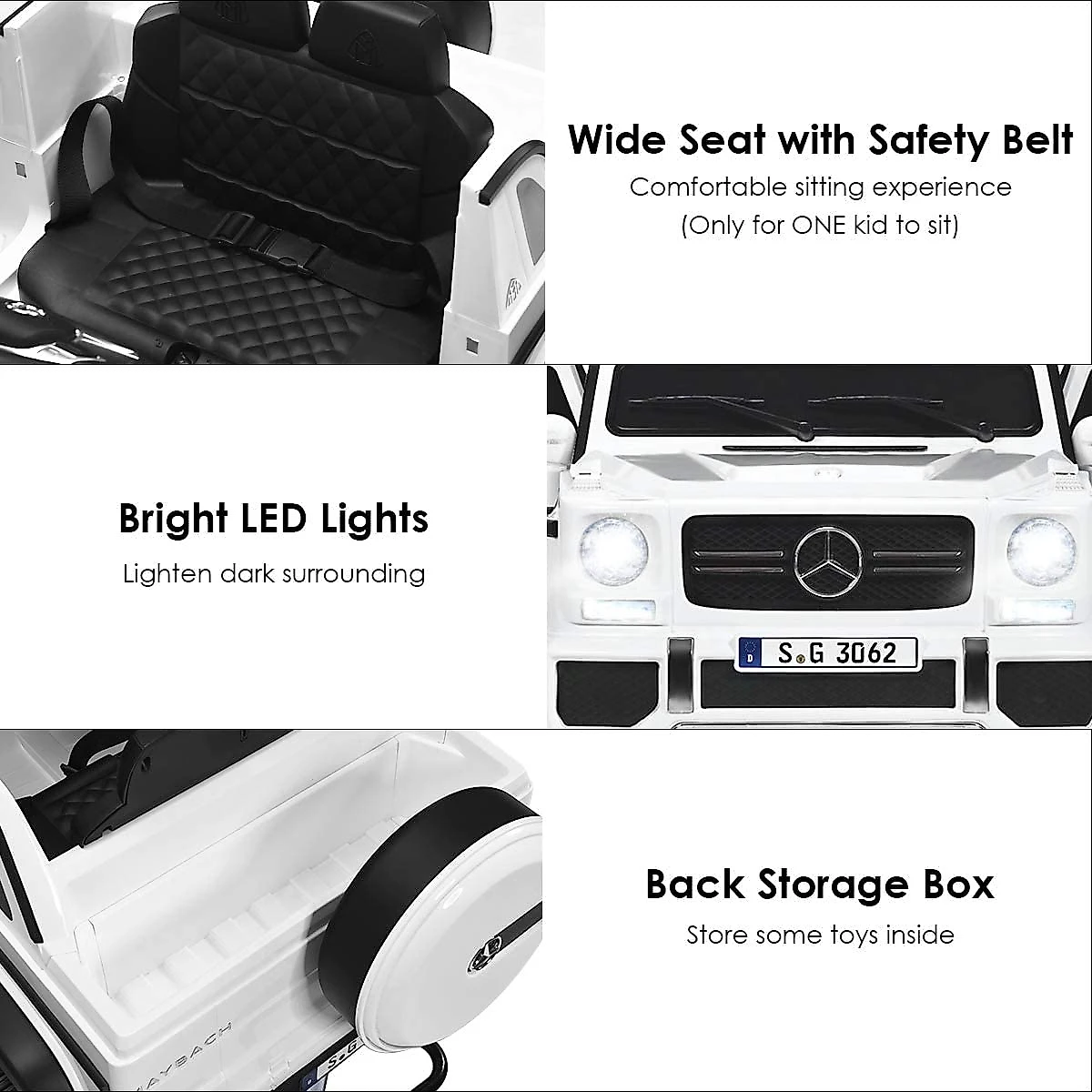 Costzon Ride CarrinhoCarro Elétrico MercedesBenz 650S 1 lugar 12V c controle remoto USB MP3 3 kmh 3 a 6 anos Branco