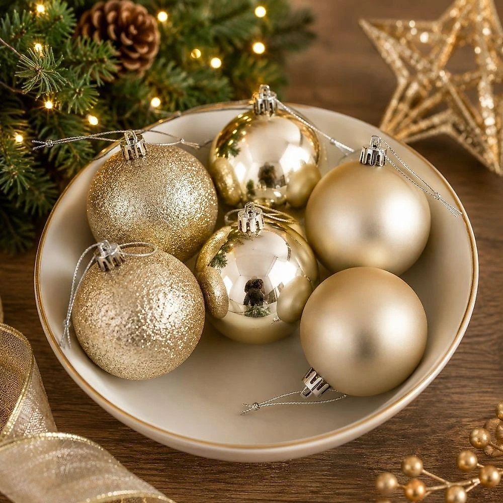 Bola de Natal Textura Mista Prime com Glitter Brilho e Fosca Cobre Master Christmas 8CM 6