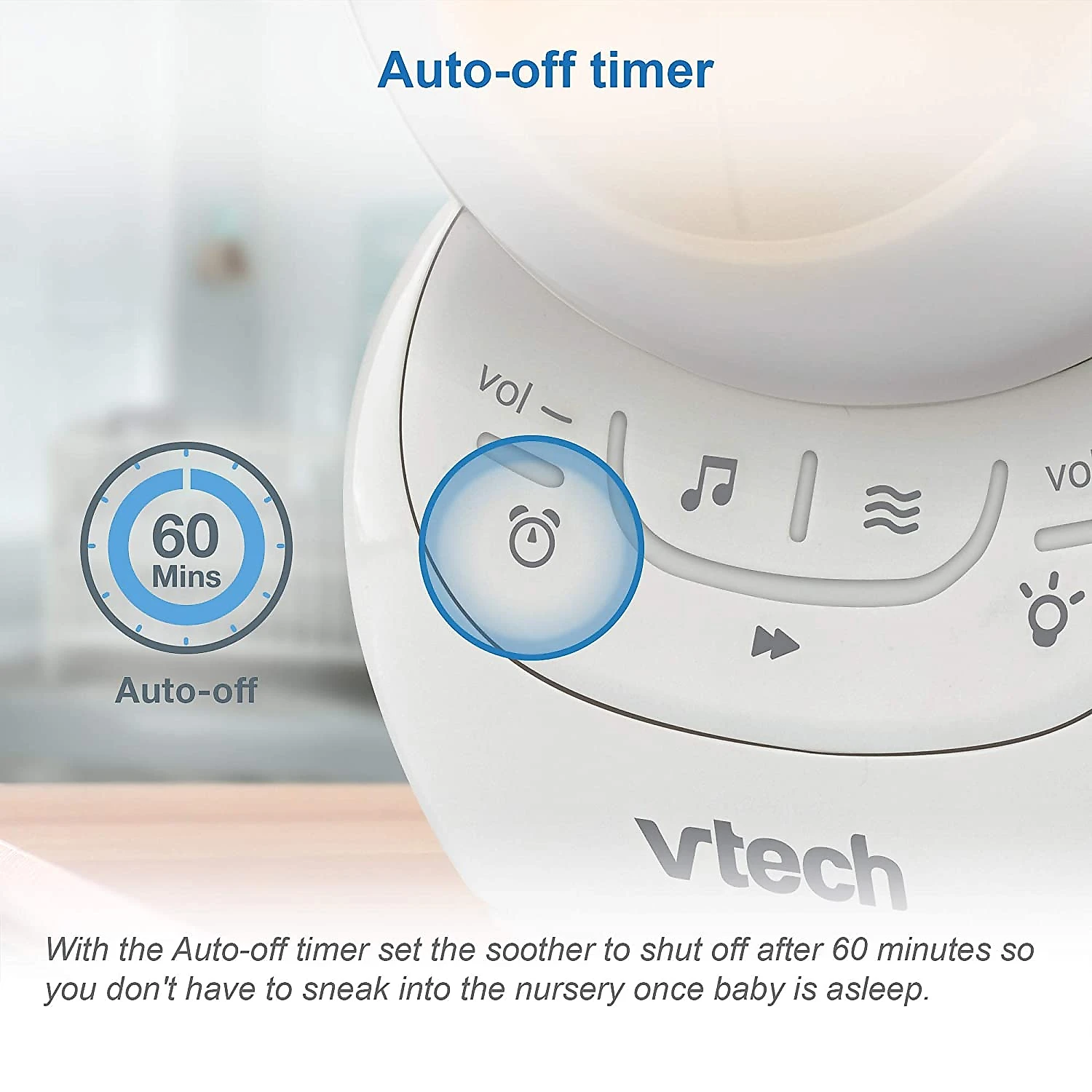 VTech BC8211 Máquina de Som Ruído Branco para Bebês Recém Nas cidos com Luzes Branco Macaco