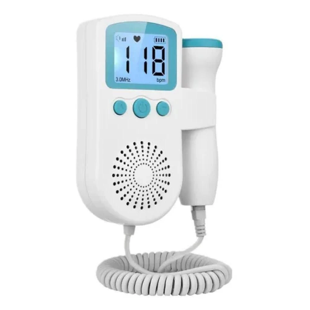 Aparelho Doppler Fetal Portátil Com Tela Lcd – Monitor De Batimentos Cardíacos Do Bebê - Verde