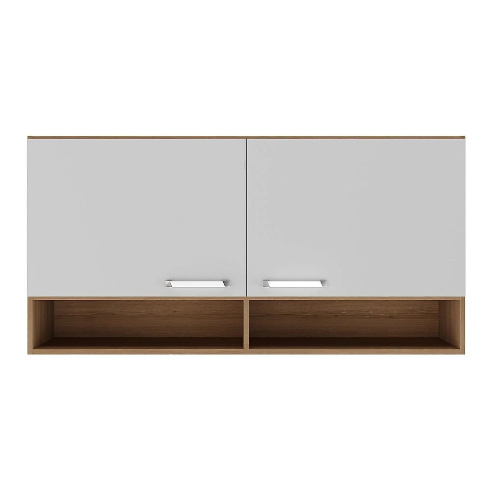 Armário Aéreo 120cm com 2 Portas Paris Multimóveis MP2214 Rustic/Branco