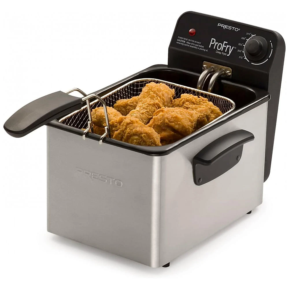 Fritadeira Elétrica 2.8L em Aço Inoxidável, 1800W 110V, Presto 0546, Prata