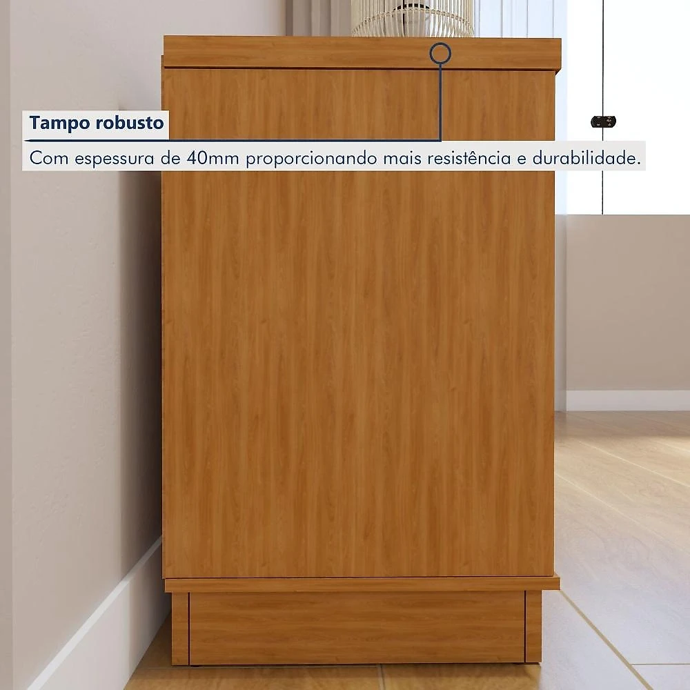 Rack com Painel para TV até 75 Polegadas Ripado 100% MDF sem Led 220cm Paris Arezzo Conjunto Rack Arezzo 220cm com Painel Ripado para Tv de até 75 Polegadas Paris Naturalle