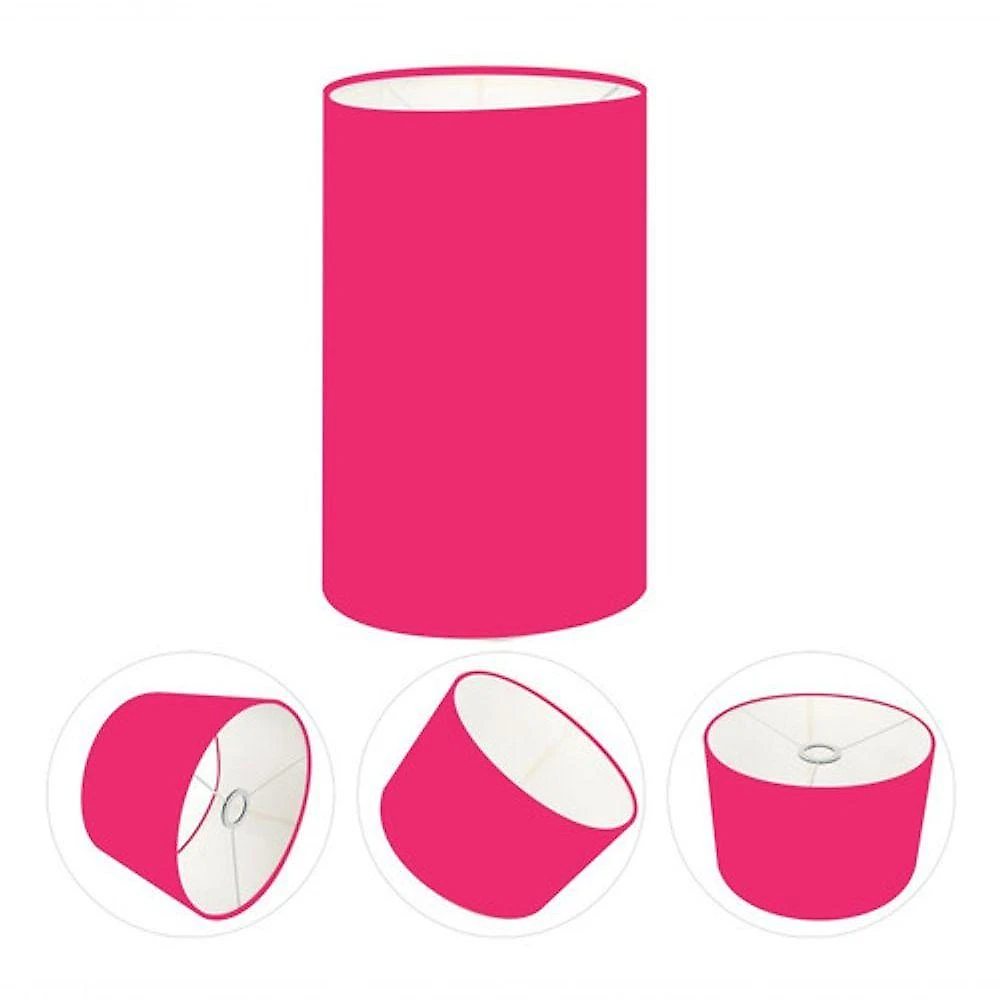 Cúpula Abajur E Luminária Cilíndrica Vivare Cp-7002 ø13x30cm - Bocal Nacional Rosa-pink
