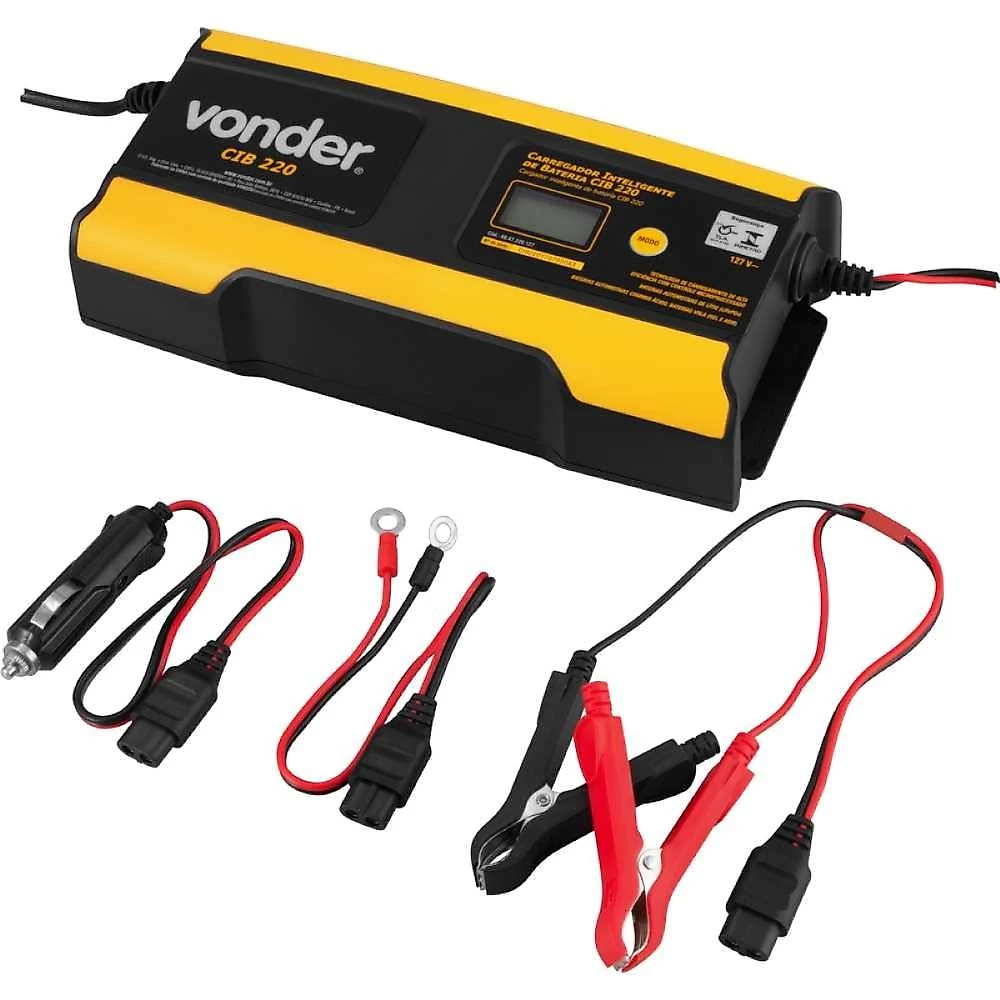 Carregador inteligente vonder cib220 30-200ah 6/12v 127v