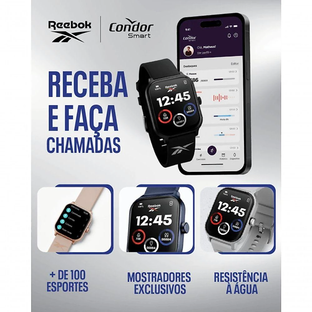 Relógio Smart Condor COSMARTRAB-8J Tela LCD Monitora Frequência Cardíaca Bateria 7 Rosé