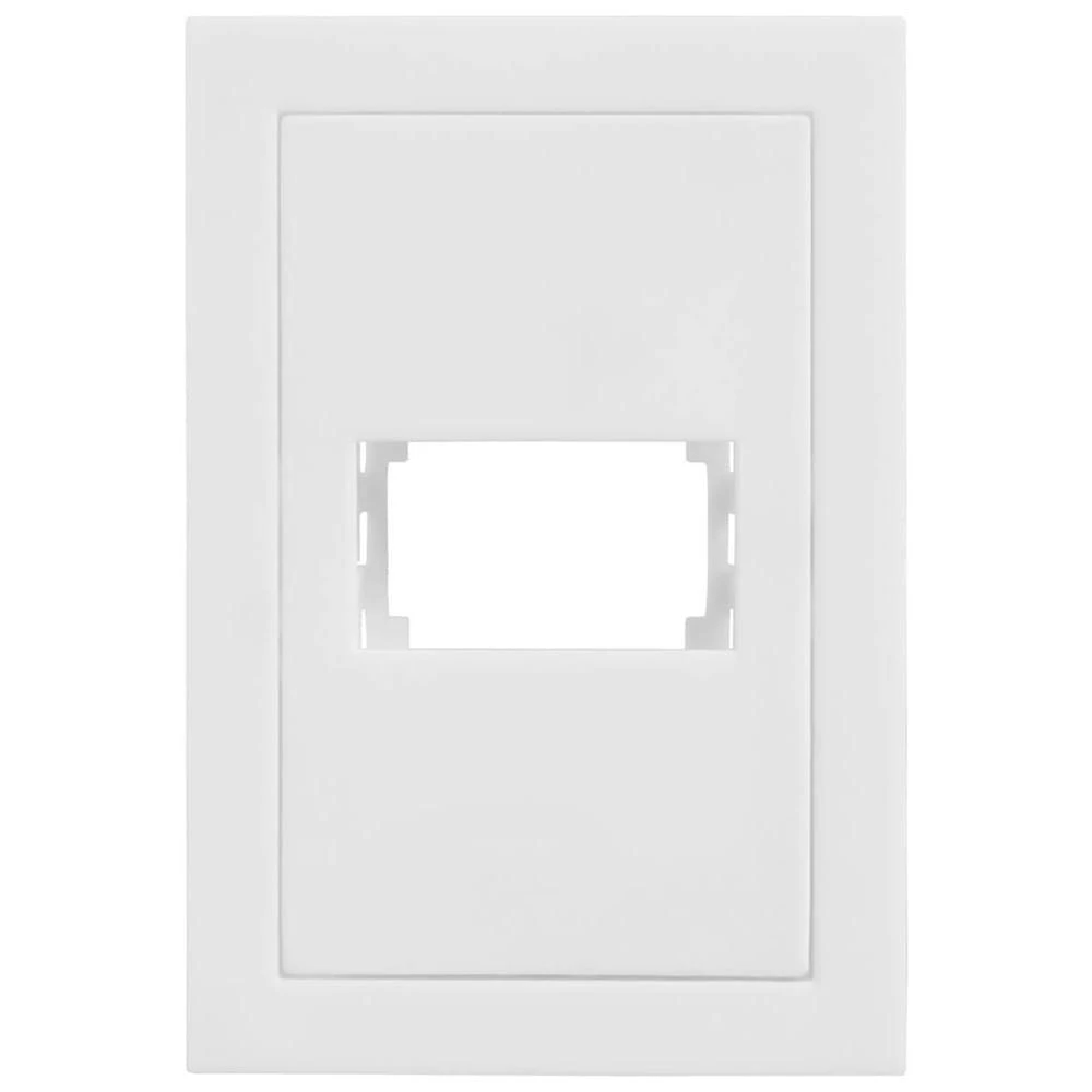 Placa 4x2 Para 1 Módulo com Suporte Cinza Fosco Ekc30000-37 Dicompel Placa 4x2 1 Furo com Supor