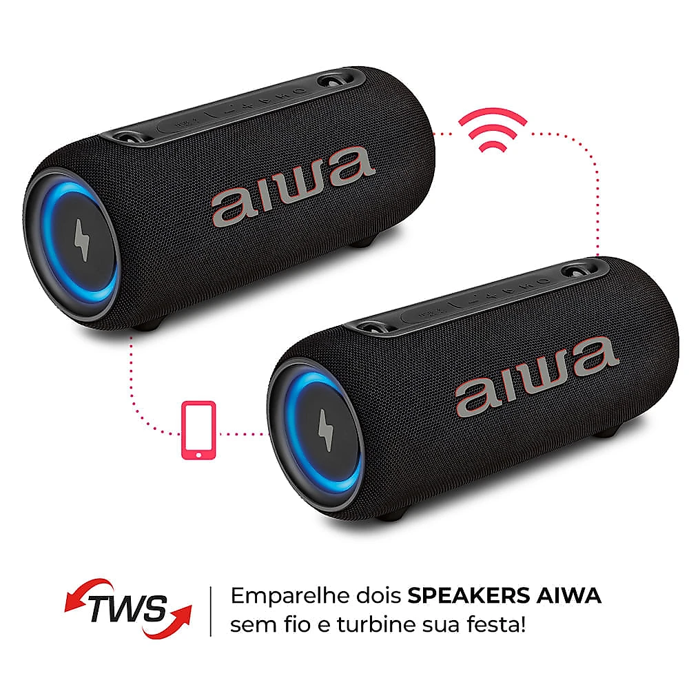 Caixa de Som Speaker AIWA SP-04-LB 40W Bluetooth IPX5 BIVOLT