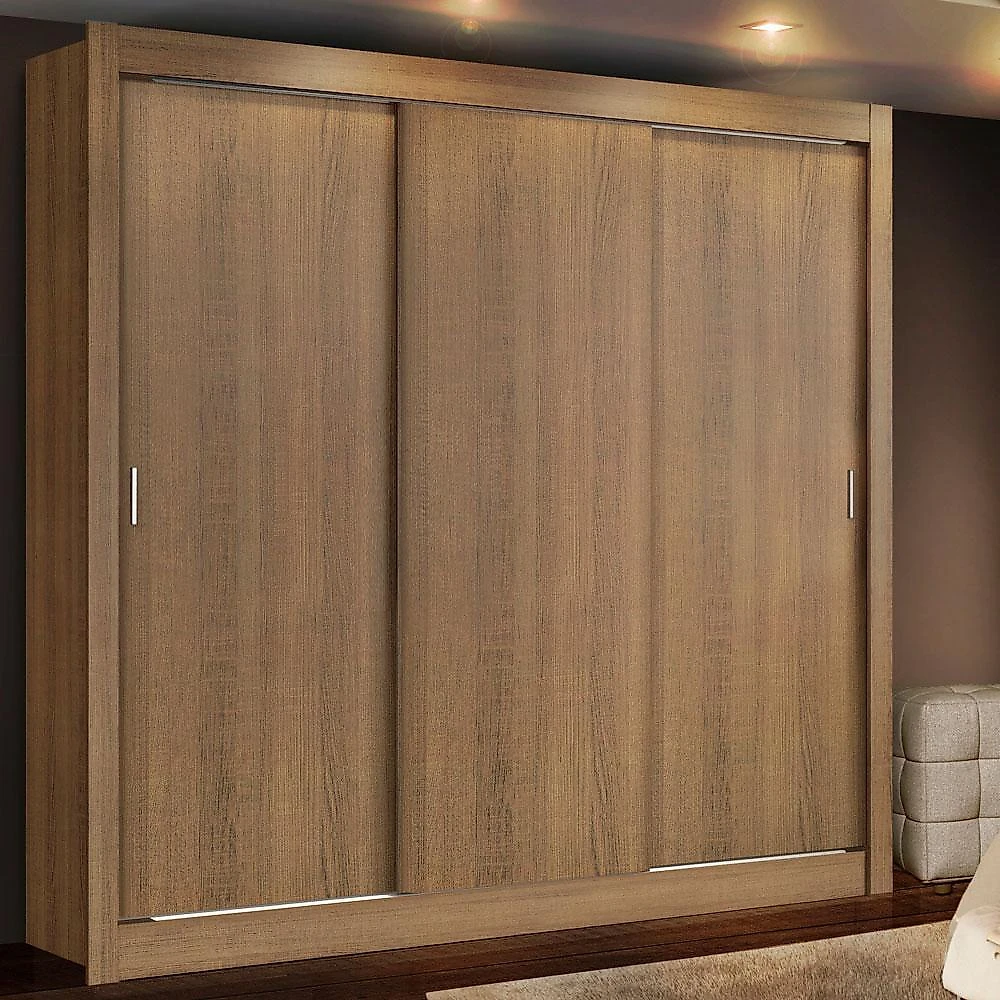Guarda roupa casal madesa lyon plus 3 portas de correr 4 gavetas rustic