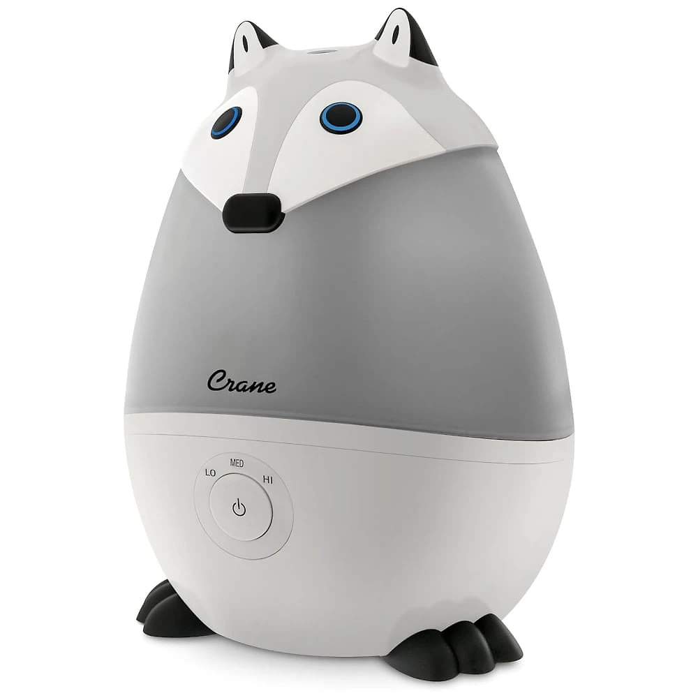 Umidificador Ultrassônico 1,8L com Tema de Raposa, Configurações Ajustáveis e Desligamento Automático para Ambientes até 23m2, 110V, CRANE, Cinza