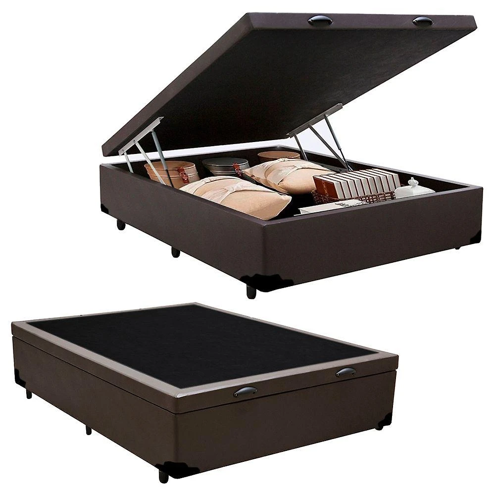 Cama Box Baú Viúva Sereneprime Sintético Marrom 128x188x44
