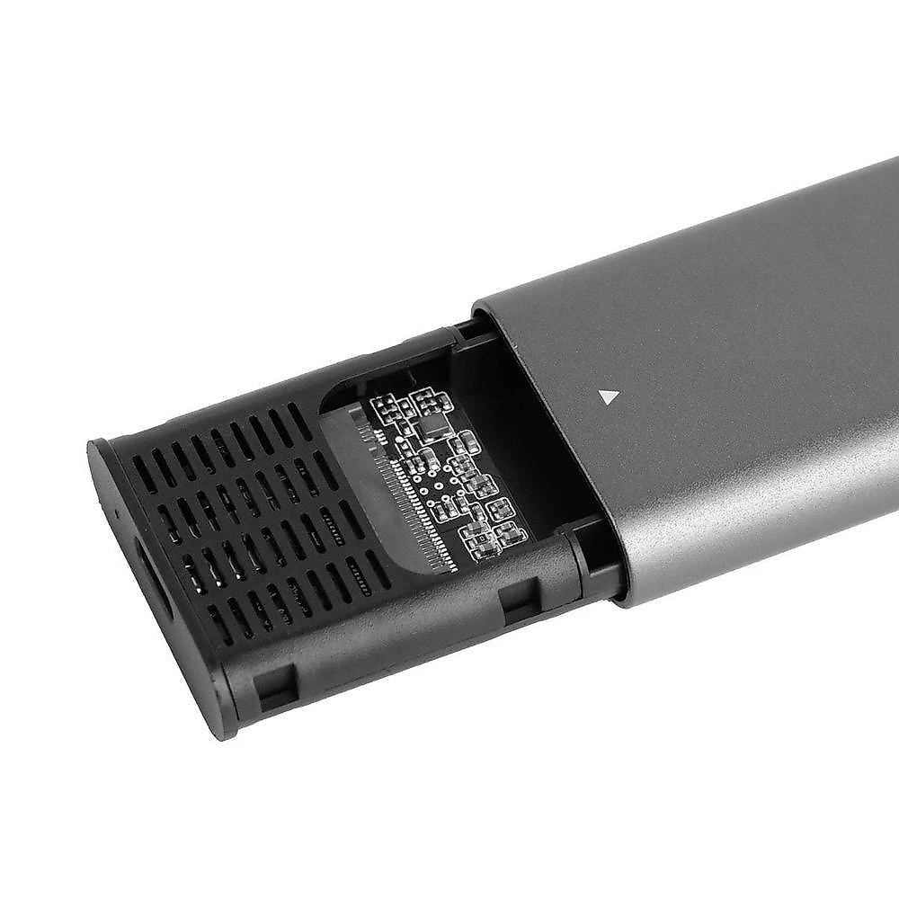 Case Externo para SSD M.2 CSM2C Compatível com Nvme e SATA USB Type C 3.1 Prata Vinik