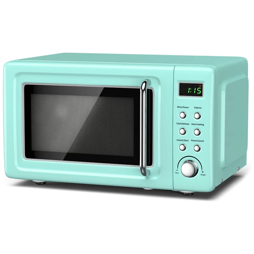 Micro Ondas Retrô de Bancada com 8 Configurações 700W, Menta, 110v, SIMOE AMSE171MOGN, Verde