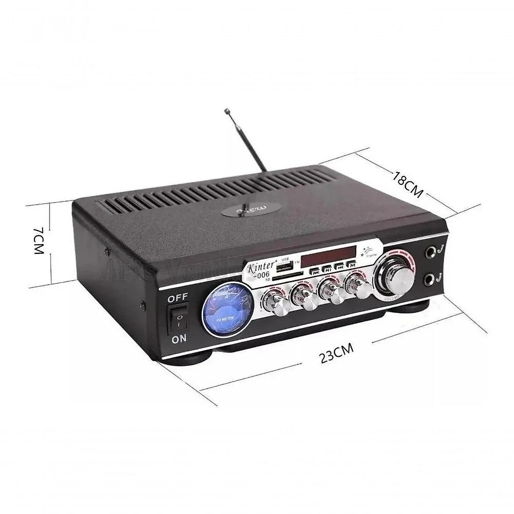Receiver Amplificador Lelong 2 Canais Karaokê Bluetooth 60W RMS 110V Preto