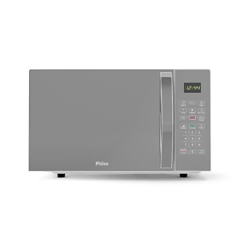 Microondas Philco 28L PMO30S Espelhado 1100w com Função Tira Odor e 6 Receitas Pré Programadas