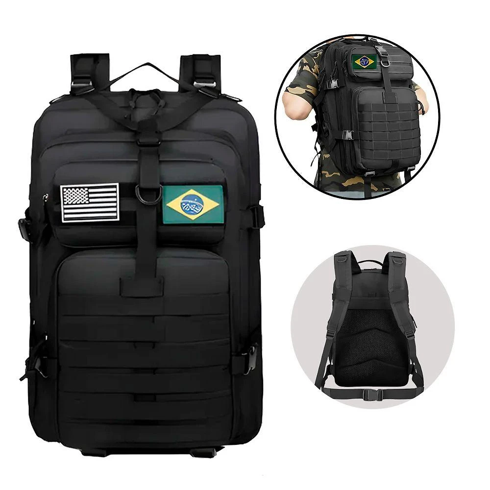 Mochila Militar Tática Outras Marcas 50L em Material Impermeável 45x30x25cm