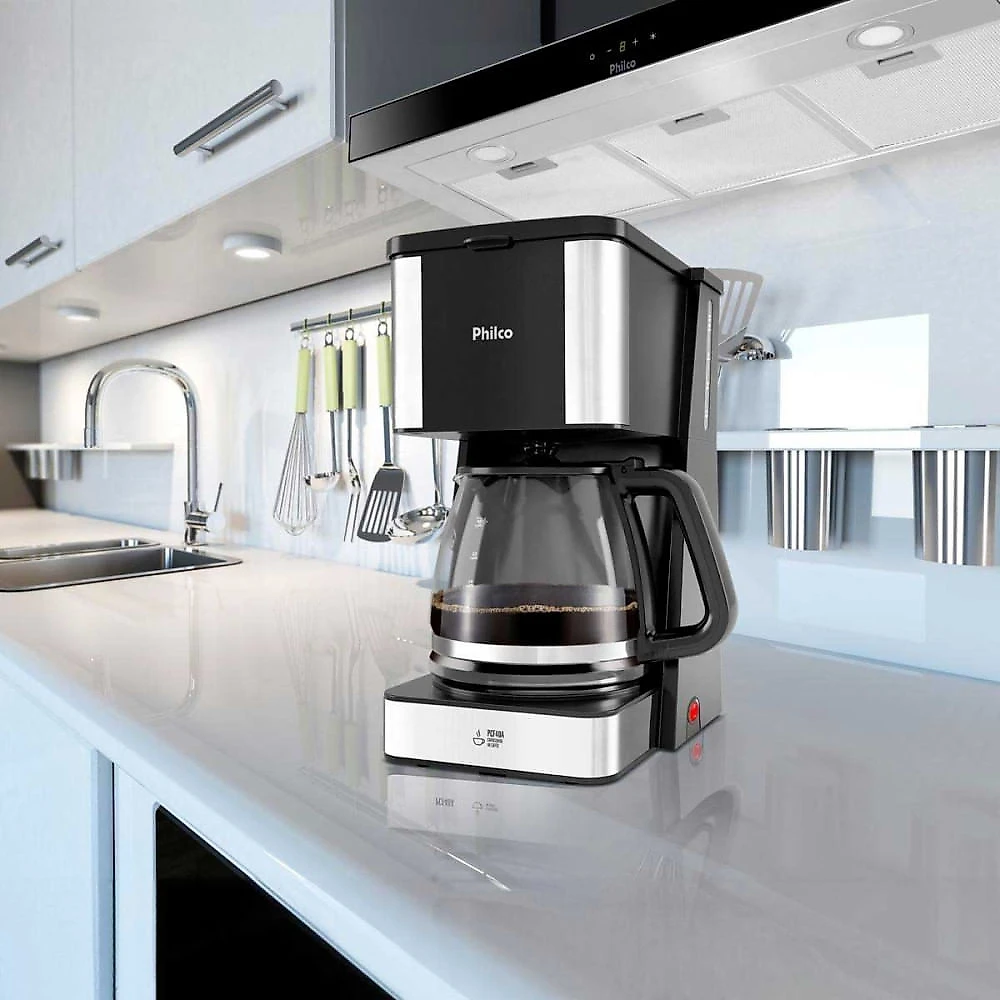 Cafeteira Philco 1,6L 950W 40 Cafezinhos PCF40A Preto e Inox - 110V