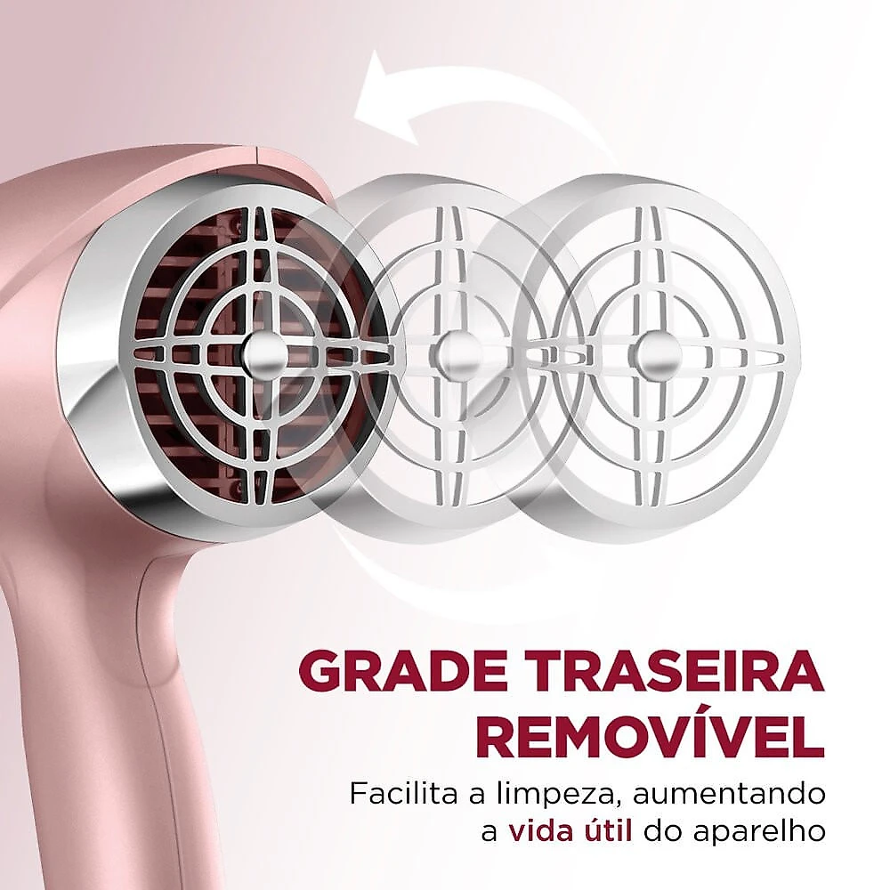 Secador de Cabelos Golden Rose, 2000 W, Tourmaline Íon SC-32 Mondial Rose - Bivolt