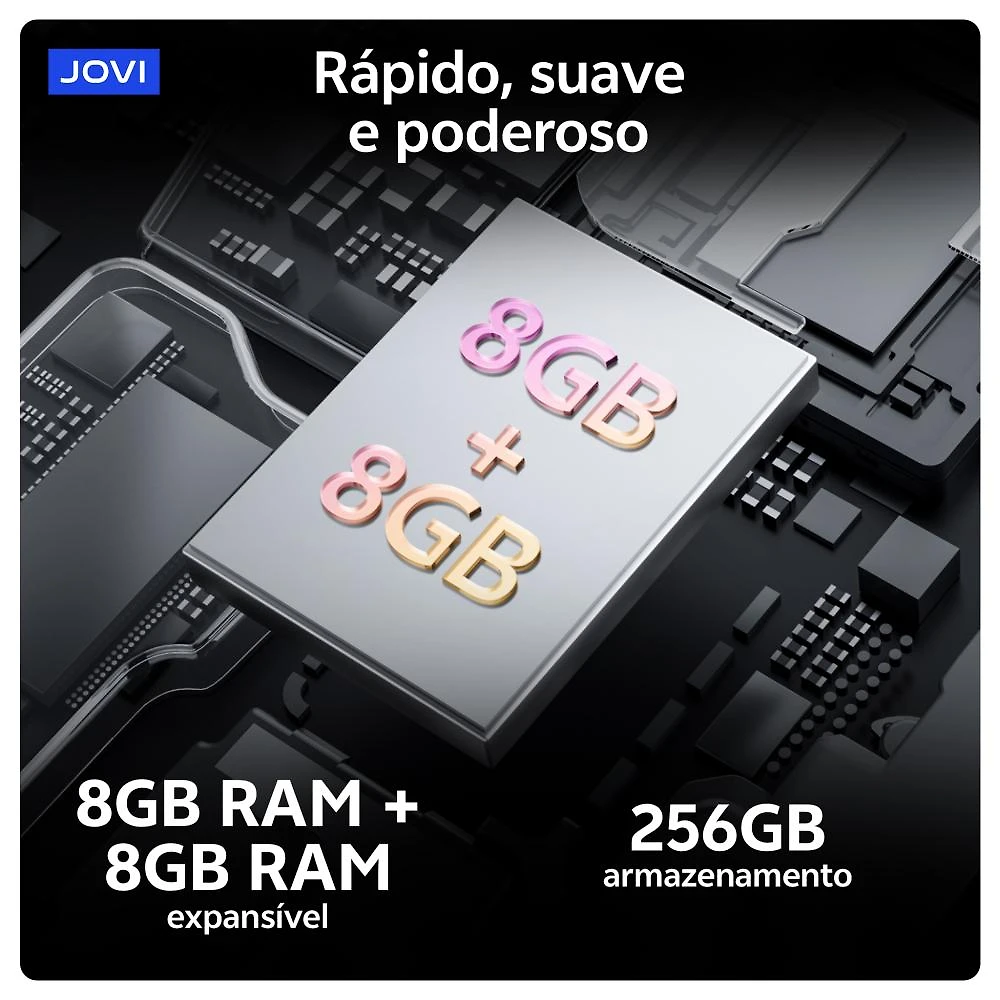 Smartphone Jovi Y29s 5g 256gb, 8+8gb Ram Turbo, Câmera 50mp, Dimensity 6300, Bateria 6000mah, Carregamento 44w - Preto Jade CELULAR JOVI Y29S 256GB DUAL SIM 8GB RAM - Preto