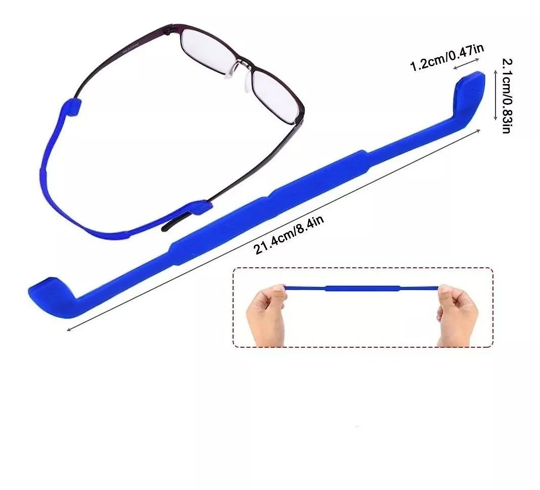 Cordinha Cordão Silicone Óculos Infantil Azul 01 Unidade