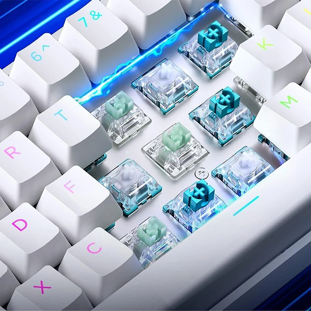 Teclado Magnético Gamer MCHOSE Ace 60 Hall Effect, RGB, Switch Magnético Uranus Standard, Branco - Ace60-7A