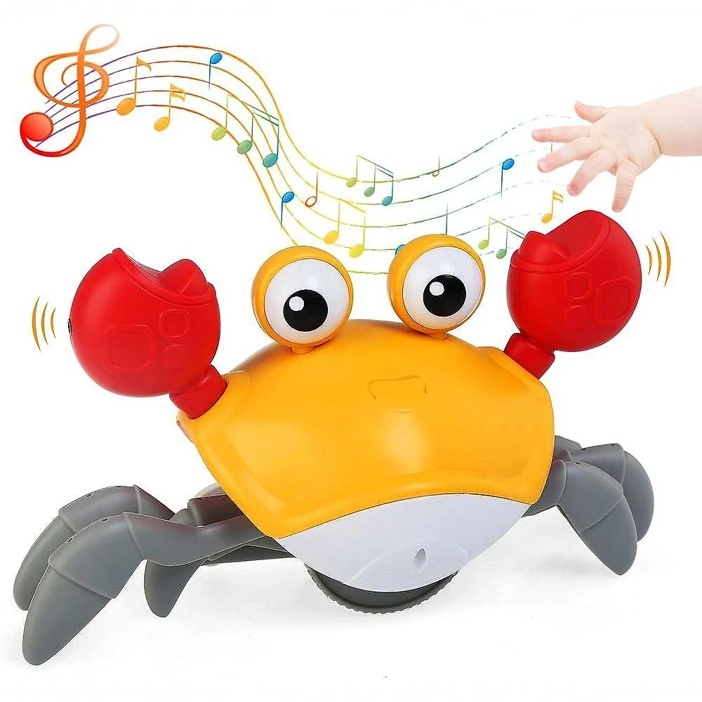 Brinquedo Infantil Caranguejo Fujão com Música Luz Suave Sensor Obstáculos Interativo Utimix