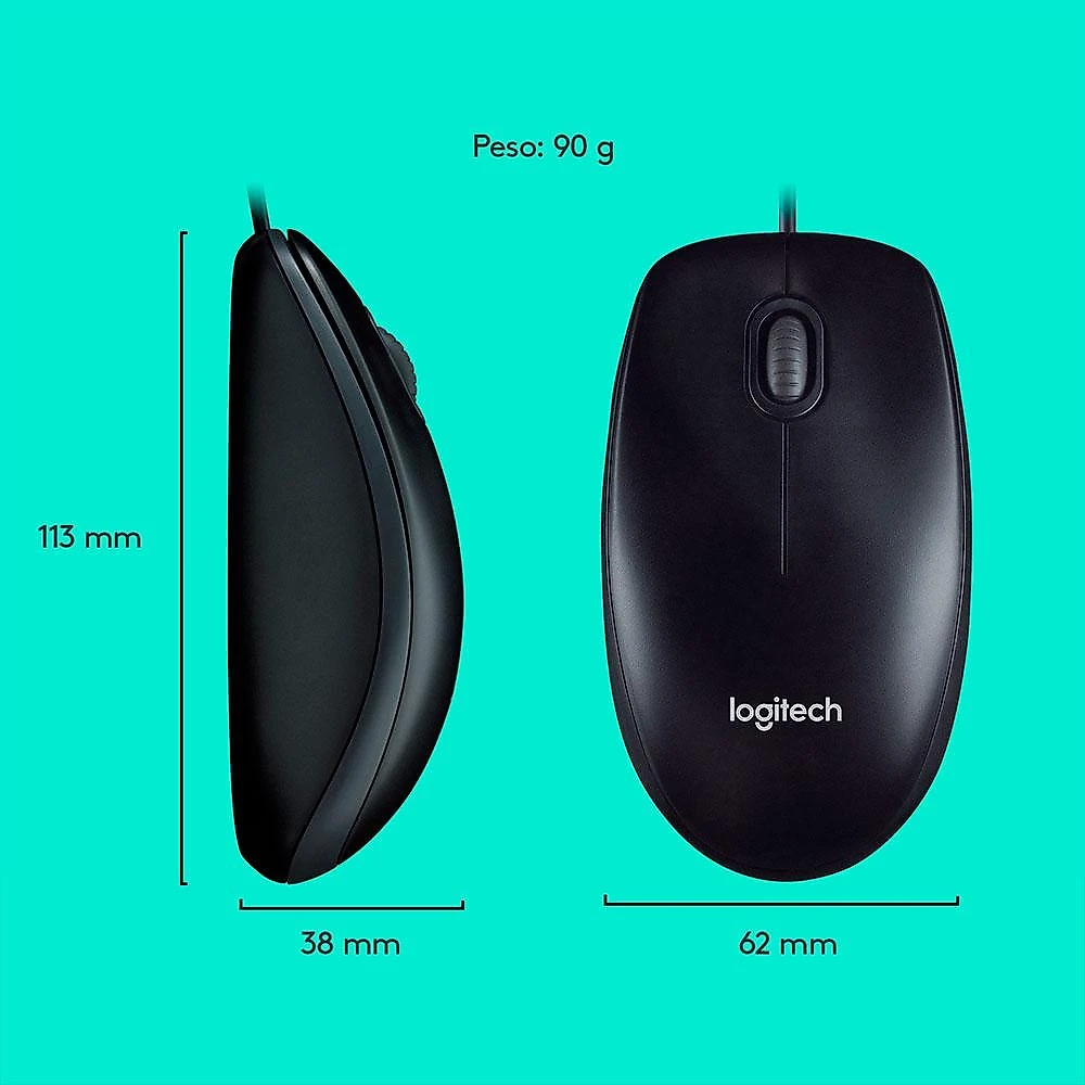 Combo Teclado e Mouse com fio USB Logitech MK120 com Design Confortável, Durável e Resistente à Respingos e Layout ABNT2 - 920-004429