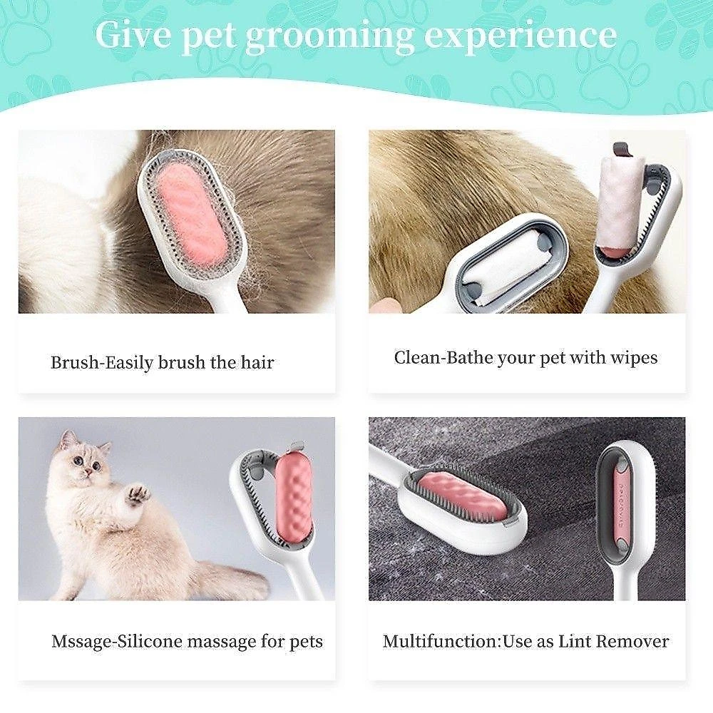 Escova para Pets OEM Modelo 1 para Gatos Cães e Coelhos em Borracha com Função de Massagem 1 Unidade