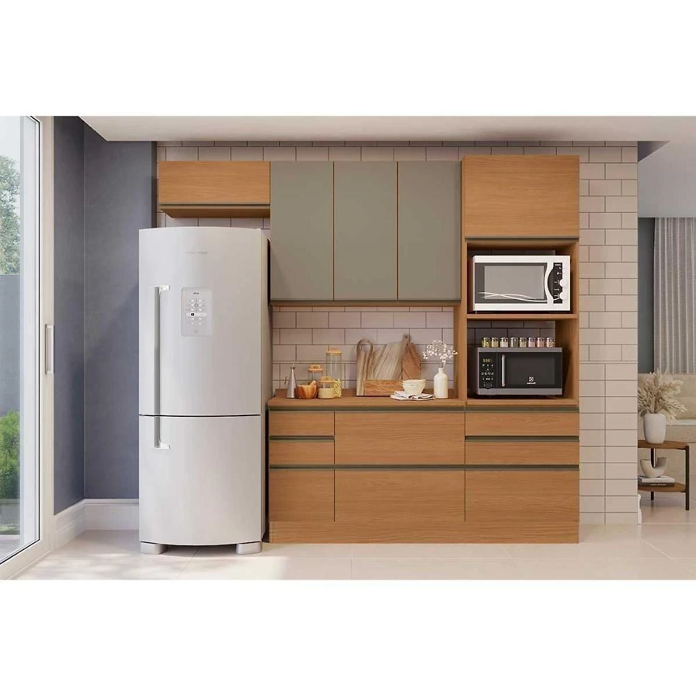 Kit Cozinha Modulada 5 Peças Maxxi (2aéreos+1balcão+1torrequente+1complemento) C5p32 Canela - Kappesberg