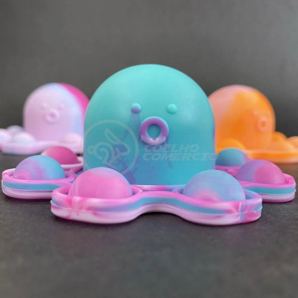 Chaveiro Polvo Reversível Pop It Anti Stress Silicone