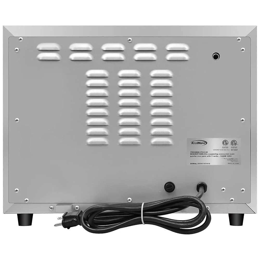 Forno de Convecção de Bancada KoolMore para Assadeiras de Tamanho Quarto com 3 Grelhas 1440W de Potência em Aço Inoxidável,