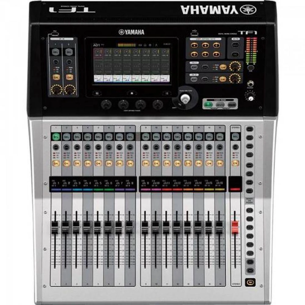 Mesa de Som Digital TF1 com 40 Canais de Entrada e Interface USB 34X34 Preta, Prata Yamaha