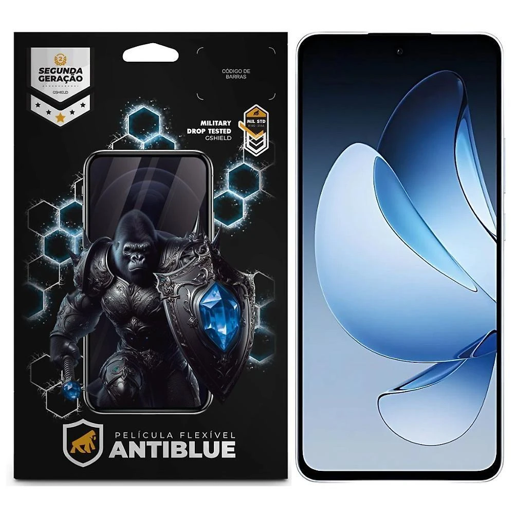 Película para Celular Gshield Oppo Reno 13 F 5G Antiblue Bloqueio 99% Luz Azul UV Transparente 1