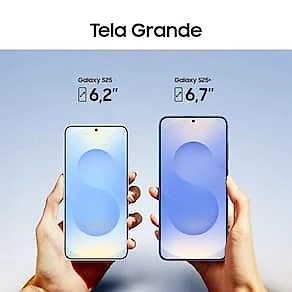 Smartphone Samsung Galaxy S25 5G Prata 256GB, Tela de 6.2", 12GB RAM, AI Inteligência Artificial, IP68, Processador Snapdragon 8 Elite e Câmera Tripla