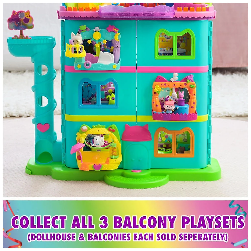 Playset Varanda dos Sonhos Pandy Paws da Casa de Bonecas Gabbys Dollhouse, 8 Peças com Figuras de Brinquedo, Acessórios de Casa de Bonecas