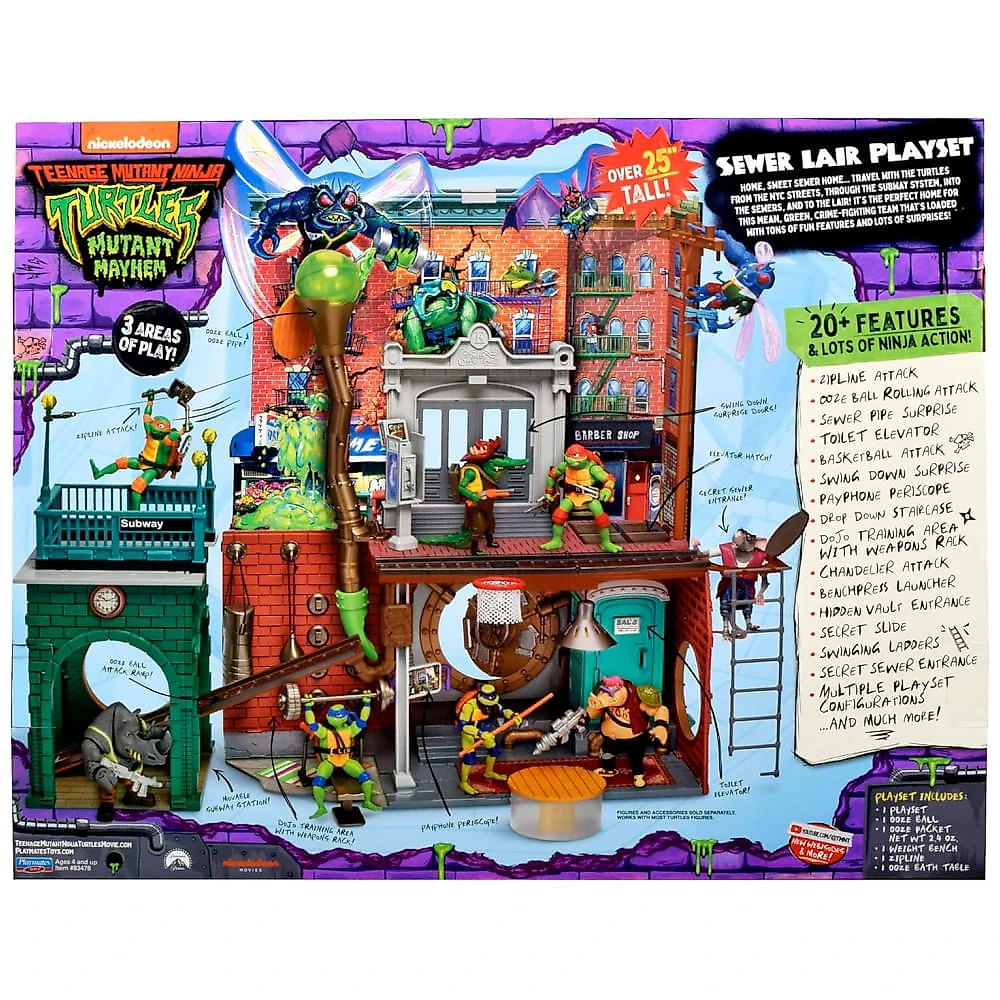 Conjunto de Brincar As Tartarugas Ninja: Covil no Esgoto - Mutant Mayhem da Playmates Toys 110v